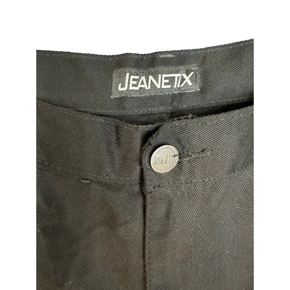 Jeanetix paint splattered black jeans size 40 x 32